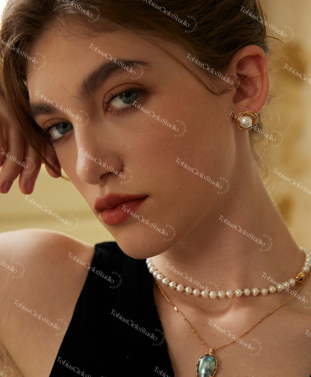 "Infinity" S925 Sterling Silver Infinity Earrings with Natural Pearl