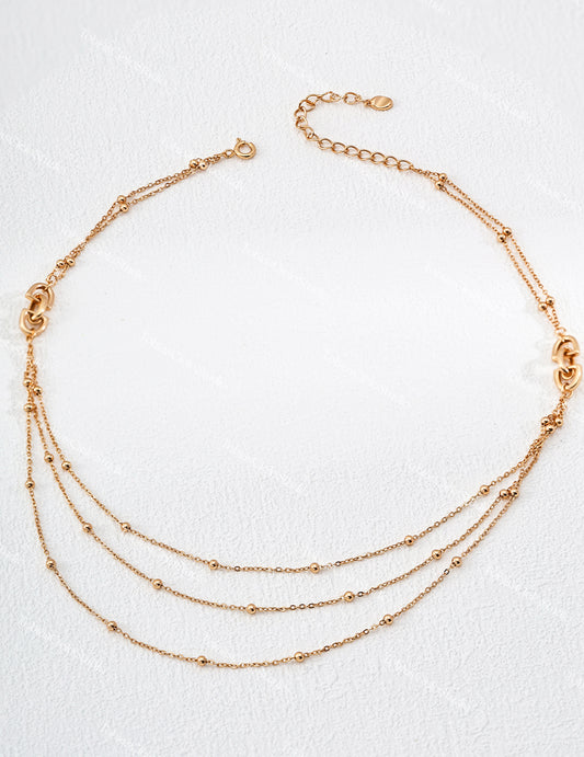 "Trinity" S925 Sterling Silver Simplified Layered Necklace