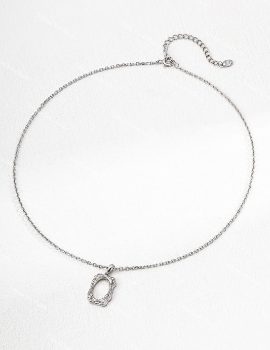 “Celestial Gate" S925 Sterling Silver Necklace with Simplicity Liquid Design