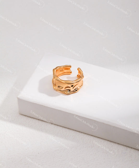 "Surtur’s Forge" S925 Sterling Silver Ring with Lava Style Design