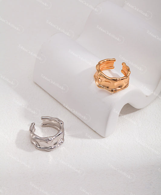 "Surtur’s Forge" S925 Sterling Silver Ring with Lava Style Design