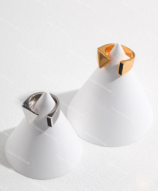 "Fibonacci’s Division" S925 Geometric Design Sterling Silver Ring