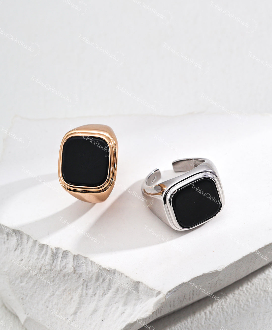 "The Odyssey' S925 Sterling Silver Ring with Black Onyx