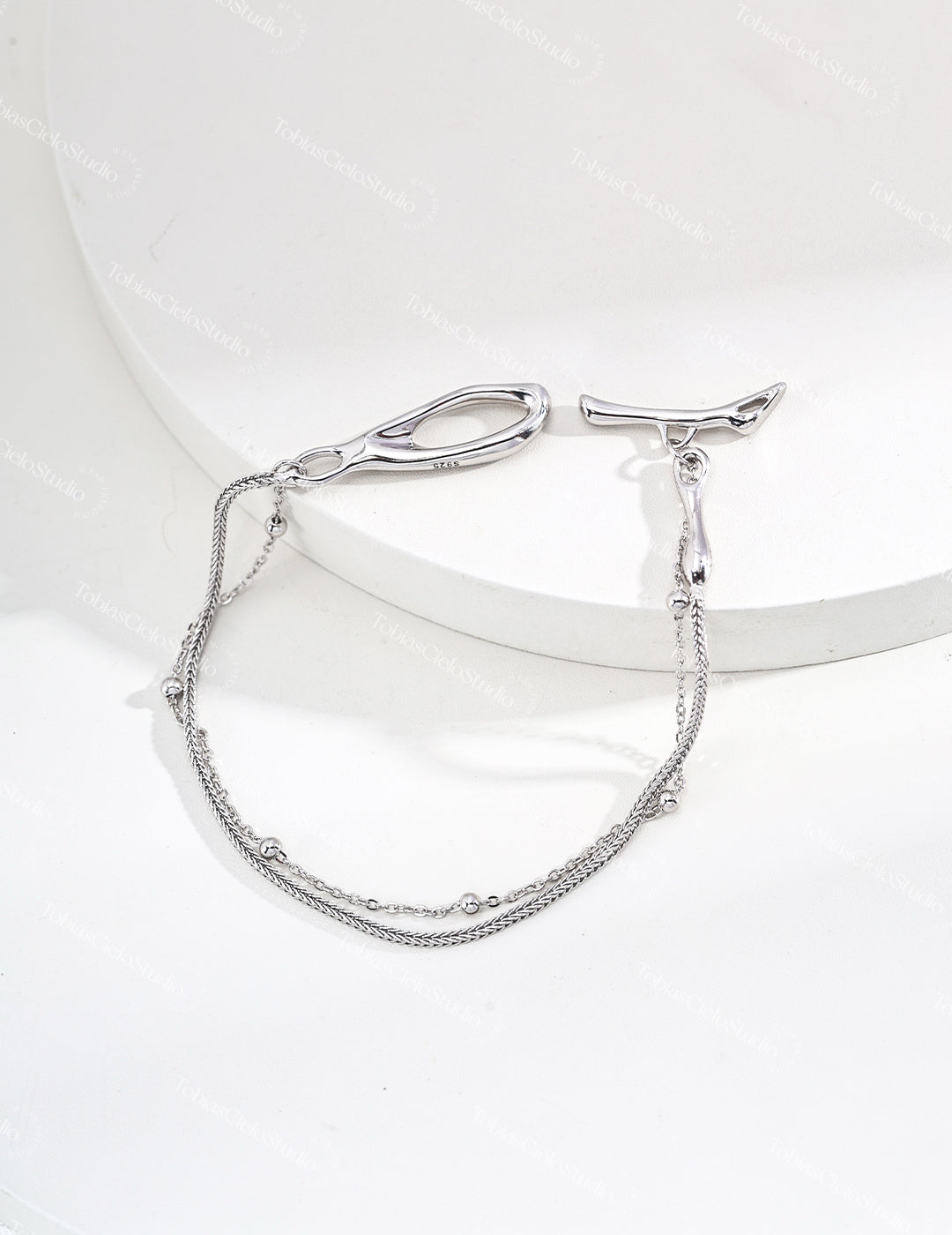 "Dear You" S925 Sterling Silver Interlocking Bracelet