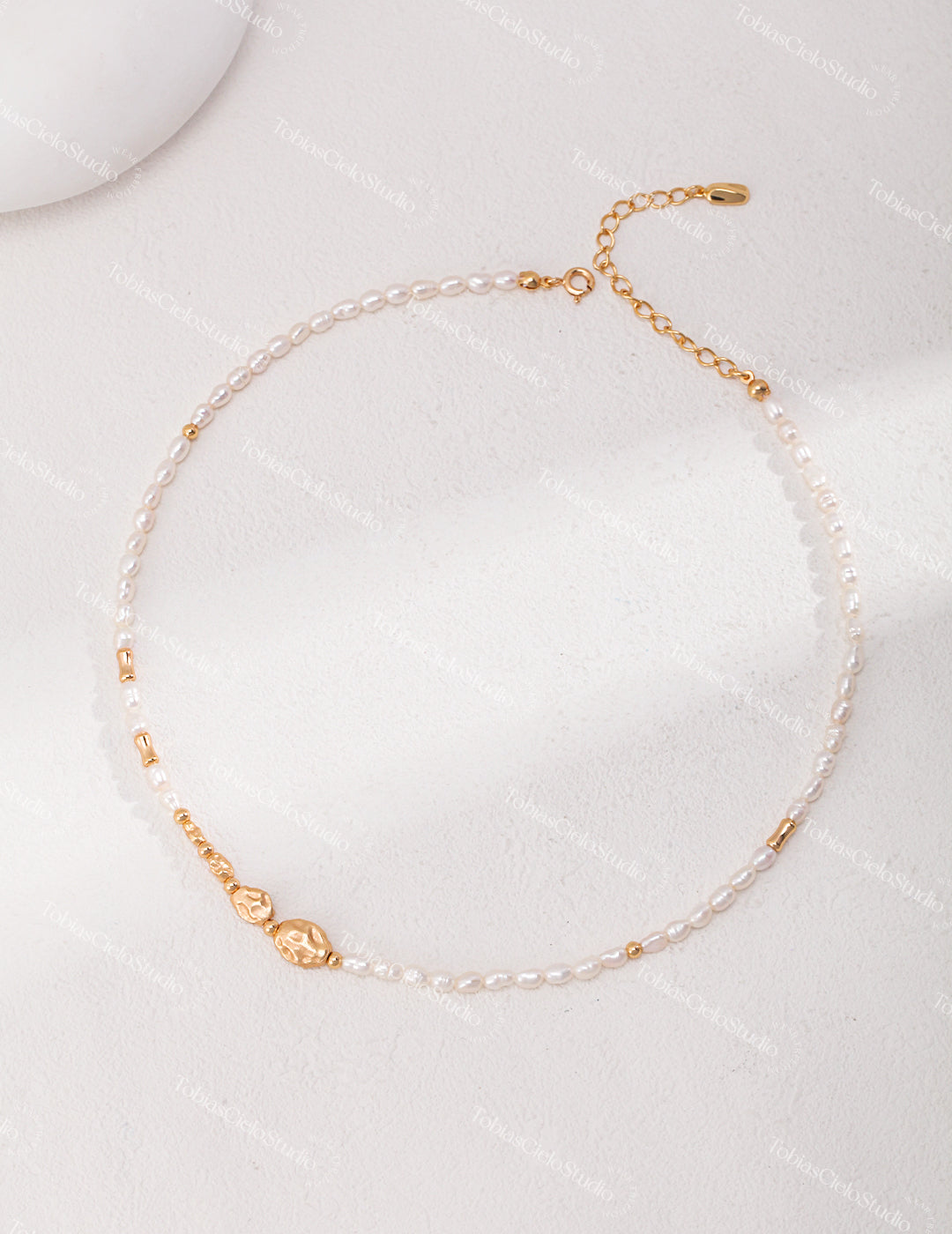 "Taweret’s Tessellation" S925 Sterling Silver Necklace in Astroid Design with Pearls