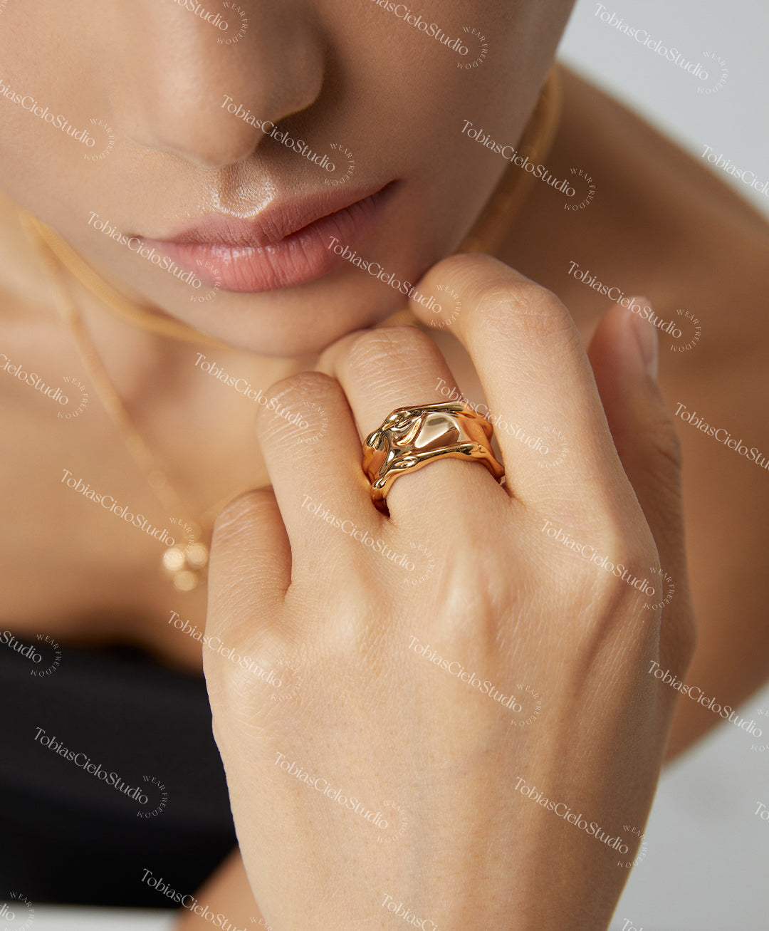 "Surtur’s Forge" S925 Sterling Silver Ring with Lava Style Design