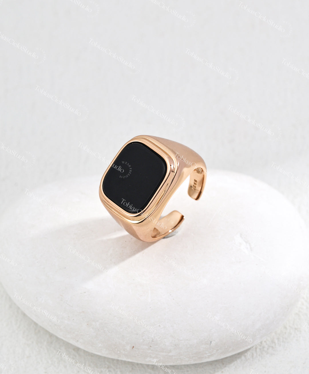 "The Odyssey' S925 Sterling Silver Ring with Black Onyx