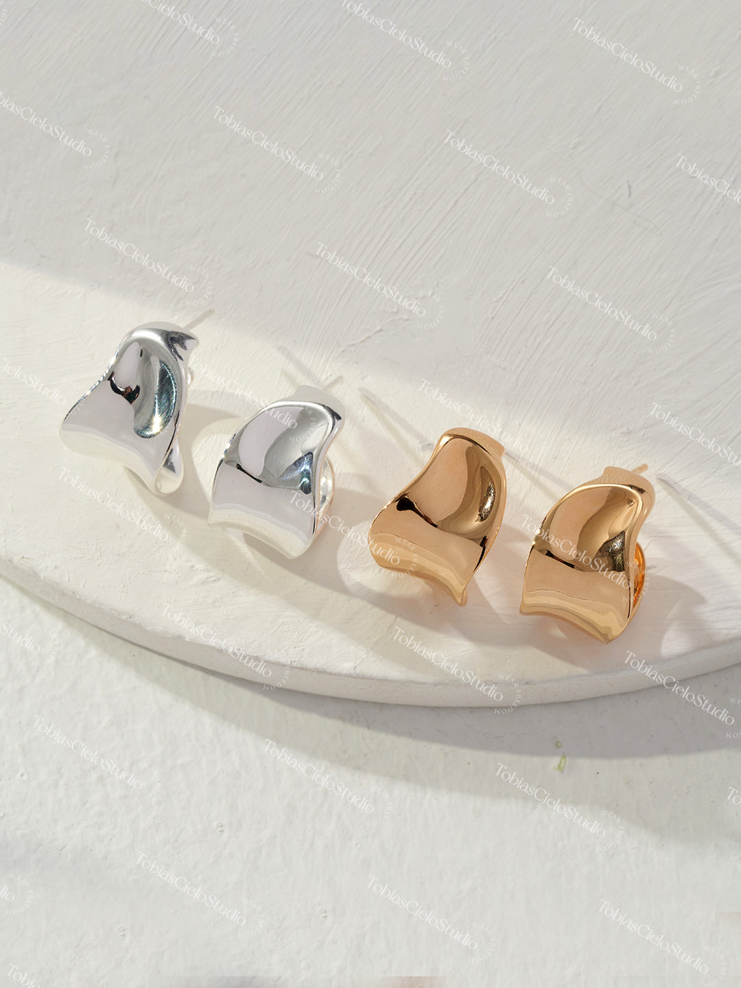 "The Styx" S925 Sterling Silver Earring with Elegant Textured Design